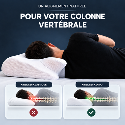 🌙 Oreiller Cloud | Soutien Ergonomique & Confort Nuit Après Nuit