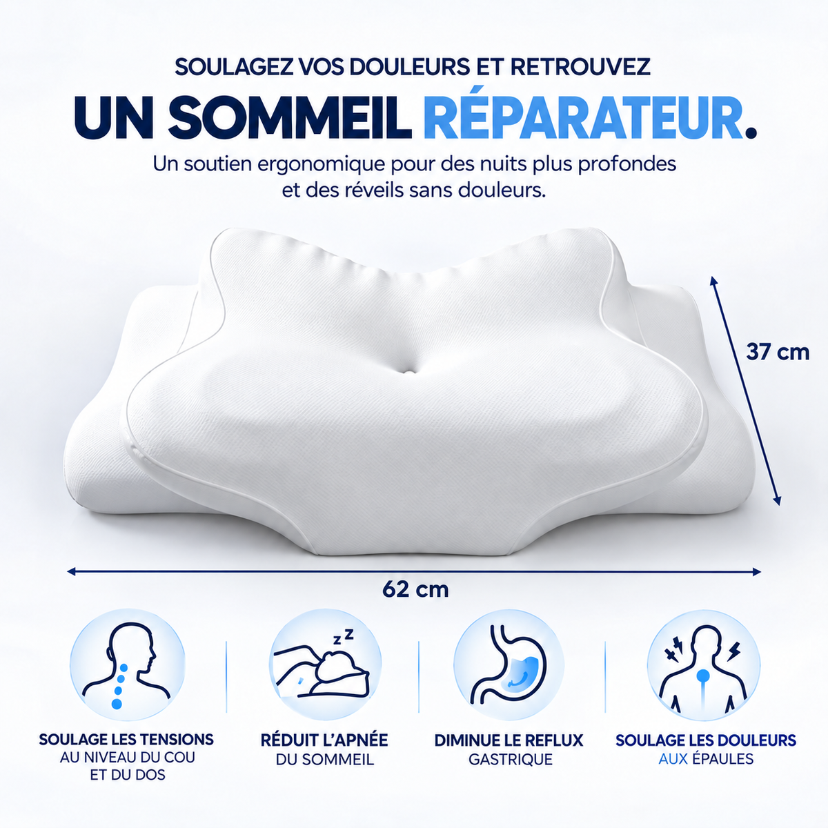 🌙 Oreiller Cloud Elite | L’Expérience Ultime du Confort Ergonomique, Nuit Après Nuit